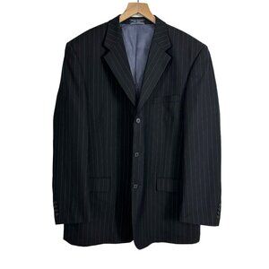 Bert Pulitzer Pure Wool Fully Lined Single Breasted Navy Pin Stripe Blazer (44R)